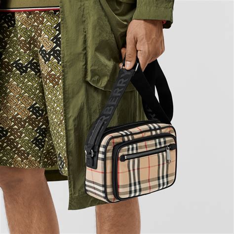 burberry check and leather crossbody bag|burberry crossbody bag vintage.